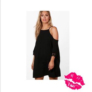 boohoo black swing dress